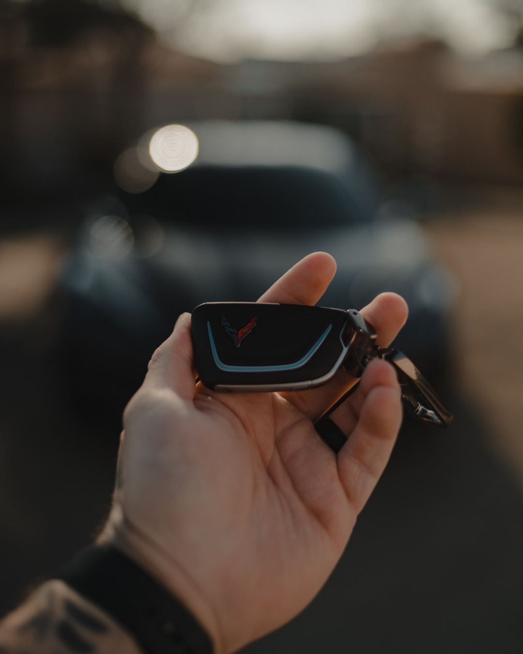 Locksmith replacing a car key fob battery for NY driver.