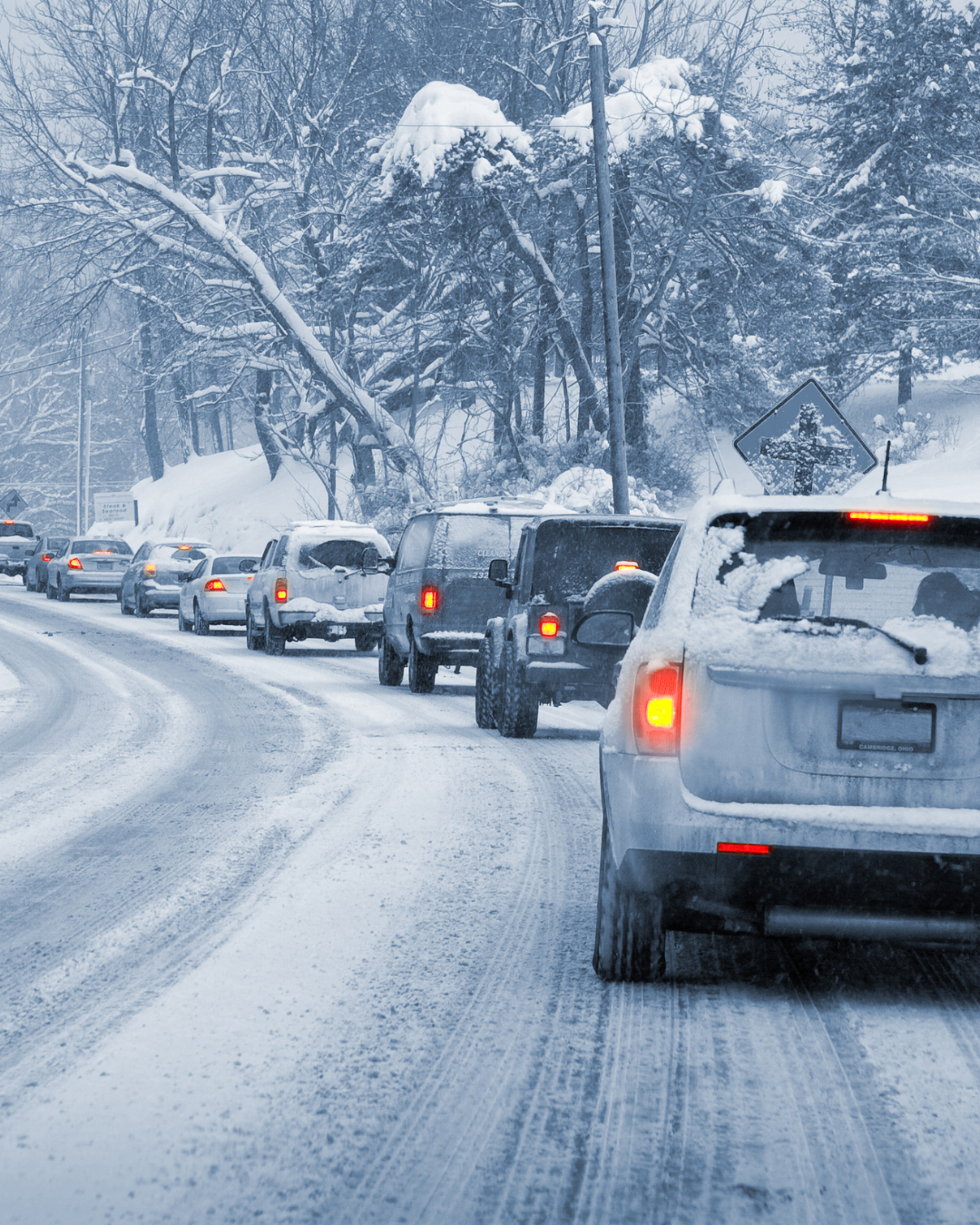 Car stranded during winter storm in NJ